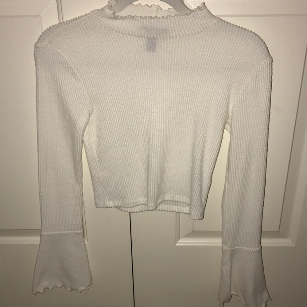 White Ribbed Crop Top